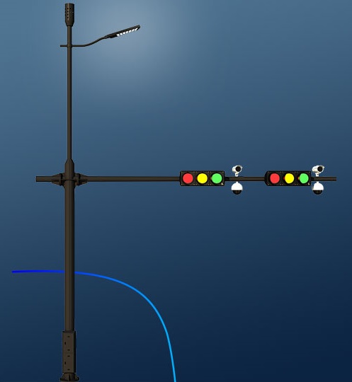 交通信號(hào)燈路燈組合桿